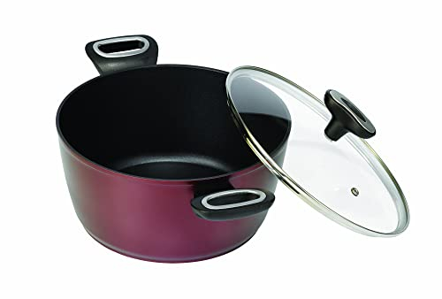 Jata CF924 - Cacerola Inducción Antiadherente, Aluminio Forjado, Diámetro 24 cm, Capacidad 4 Litros, Apta para Todas Cocinas Incluida Inducción, Libre PFOA, Incluye tapa cristal Temperit