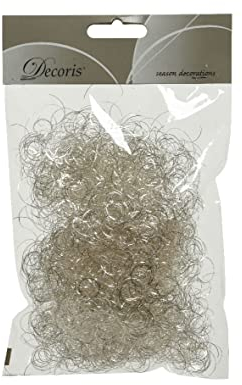 Engelshaar gelockt Metallic Silber 15g - zum Dekorieren Basteln Verzieren Schmücken und Kreieren - Bastelmaterial DIY - Curly Lametta