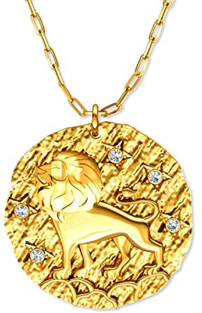 LILLY MARIE Vergoldete Ankerkette Mit Löwenanhänger Aus 925er Sterlingsilber