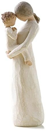 Pro-Noke Dad and Child Sculptures Mother and Child Resin Sculptures Hand-Painted Figures for Home Office Decoration Gifts for Mother's Father's Day (Stand and Hold the Baby)