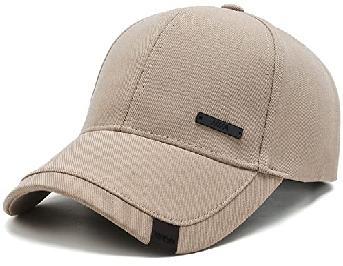 Vintage Baumwolle Papa Hut mit doppellagigen Spitzen, verstellbare Baseballkappe, Trendige Trucker-Mütze für Herren Kopfbedeckung, Khaki, Einheitsgre