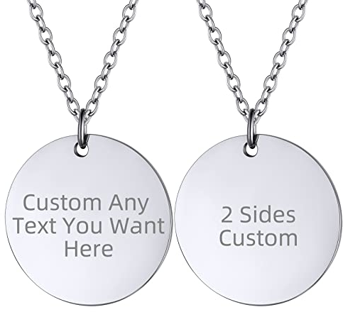 Supcare Kette Herren Silber Männer Halskette Dog Tag Kette Gravur Text Rund Anhänger Erkennungsmarke Hundekette Edelstahl Militär Armee Kette Kettenhalsband Hund Necklace Modeschmuck für Weihnacht