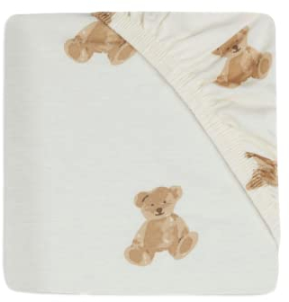 Jollein 511-507-66095 Spannlaken Teddybär weiß (60x120 cm)