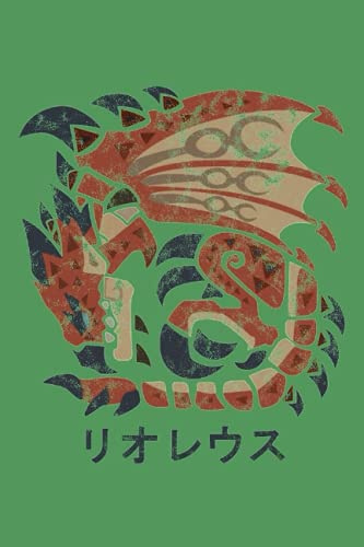 Monster Hunter World Rathian Kanji Icon: Minimalist Composition Book | 100 pages | 6 x 9 | Collage Lined Pages | Journal | Diary | For Students, ... School, College, University, School Supplies