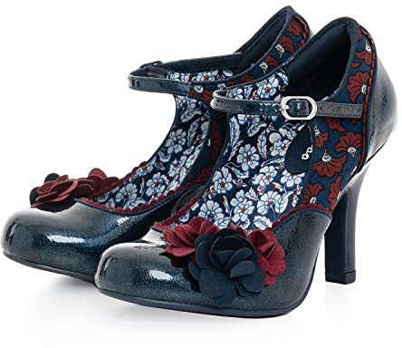 Ruby Shoo Quinn Mary Jane Scarpe con tacco alto in vernice, Midnight, 40 EU