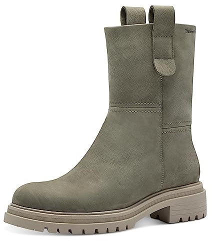 Tamaris Damen Boots Leder Winter gefüttert; SAGE/grün; 41 EU