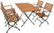 DEGAMO Garten Sitzgruppe Klappgarnitur HOFGARTEN 5-teilig (4X Armlehnensessel, 1x Tisch 70x120cm), Stahl schwarz pulverbeschichtet, Eukalyptus Holz braun geölt, FSC®-Zertifiziert, Outdoor