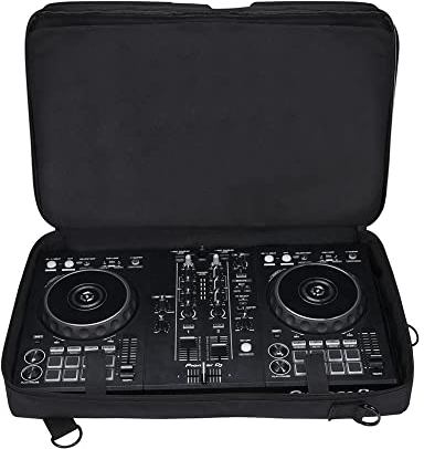 Janjunsi DJ Controller Storage Case Compatible with Pioneer DDJ-400/DDJ-FLX4/DDJ-SB3/Roland DJ-202 - DJ Mixer Carrying Bag, with Shoulder Strap