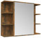 vidaXL Bad Spiegelschrank, Badschrank Badezimmerschrank mit Tür Fächern, Wandschrank für Badezimmer, Badspiegel Badmöbel, Modern, Räuchereiche Holzwerkstoff