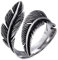 Ring Verstellbar 925 Silber Feder Ring Frauen Offene Ring Unisex Vintage Angel Ring Engels Flügel Ring für Damen Frauen Halloween Deko Geschenk Personalisiert Verlobungsringe Eheringe