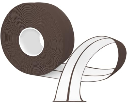 TAOYIO Plinthe Souple Autoadhésive,6M PVC Plinthe Adhesive20x20mm, Plinthe Cuisine Corniere PVC Autocollante pour Cuisine et salle de bain 2x2 brun