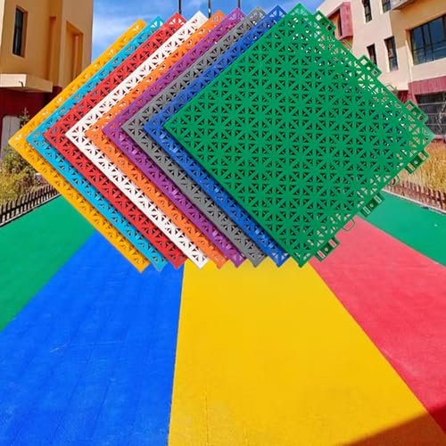 Piastrelle per Pavimenti ad Incastro Piastrelle Per Patio All'aperto Ad Incastro Per Tutte Le Condizioni Atmosferiche, Antiscivolo, Tappetini In Plastica Drenante Per Garage, Cucina, Piscina, Area Spo