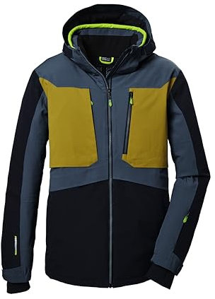 killtec Herren Skijacke/Funktionsjacke mit abzippbarer Kapuze und Schneefang KSW 47 MN SKI JCKT, stahlblau, M, 41978-000