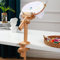 360° Rotation Embroidery Stand on Table, Adjustable Embroidery Hoop Stand Clamp with 15cm Embroidery Hoops, Wood Cross Stitch Seat Frame for Needlework Sewing Projects