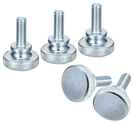 uxcell M6x16mm Knurled Thumb Screws,10pcs Carbon Steel Zinc Plated