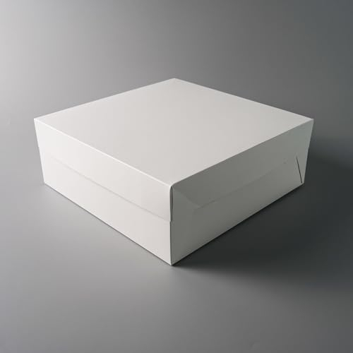 10 Stück Tortenkarton Cake Box32 x 32 x 12 cm -Weiß feste stabile Aufbewahrungsbox Geschenkbox Karton Verpackung