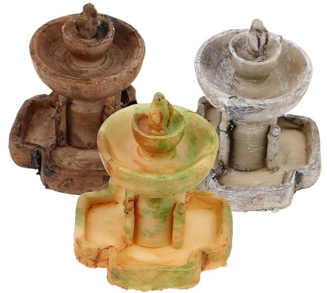 Gogogmee Fontana in Miniatura Resina 3 Pezzi Decorazione Fontana Paesaggistica Da Giardino Per Micro Paesaggi Ornamentali Tavolo e Acquari