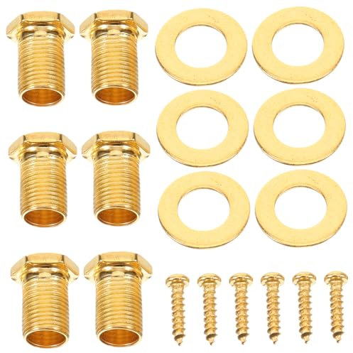 UPKOCH 6sets Guitar Tuner Screws Nuts Washers for Acoustic Guitars Easy Installation Stylish Finish Mounting Hardware