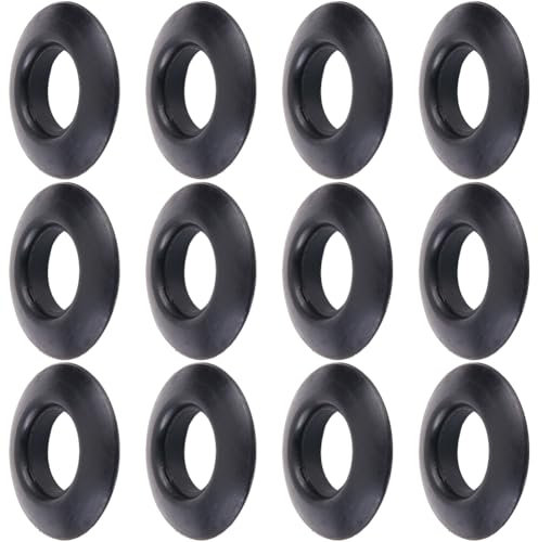 GORGECRAFT 12 Stück Paddel Tropfringe Schwarzer Kunststoff PVC Ersatzteile Universeller Kajak Gummi Kanuschaft Rafting Spritzschutz Paddel Ruder Tropfring Für Sportwasserboot Zubehör