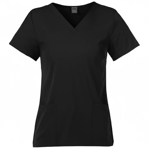 Meichoon Women's V-Neck Scrubs Short Sleeve with 2 Pockets Soft Stretch Sweat Absorbent & Moisture Transfer Q-DK56