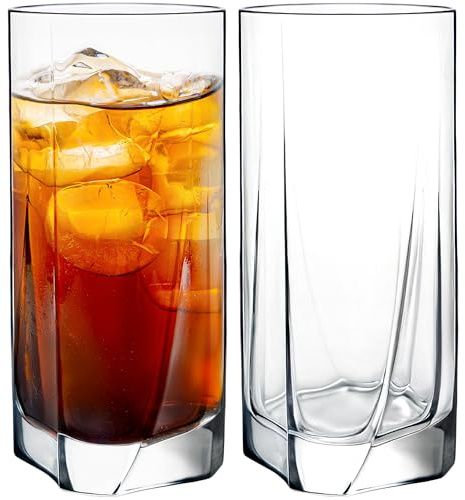 KONZEPT Gläser Set 6 teilig, Longdrinkgläser, groß-280 ml, Kristallklare Trinkgläser – EU-Produktion, spülmaschinenfest, bleifrei – ideal für Wasser, Saft & Eisgetränke