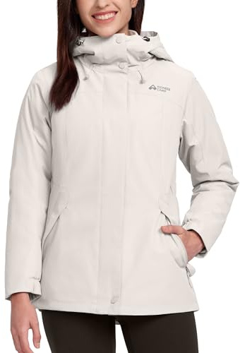 Pioneer Camp Damen Winterjacke Wasserdicht 10000mm Warm mit Kapuze | Wasserdicht 10000mm, Winddicht, Atmungsaktiv 3000g, Sorona Aura Isolierung, Fleece-Futter, taillierte Passform