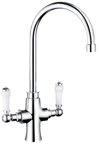 Traditional Dual Handle Kitchen Mixer Tap, Chrome