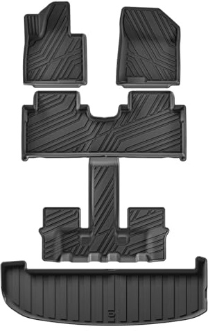 Bandeja Maletero para Hyundai para Santa para Fe (no Híbrido) 7 Asientos 2021-2023 Revestimiento Maletero Almohadilla Izquierda Negro Alfombrillas Alfombrilla Maletero(LHD 5P)