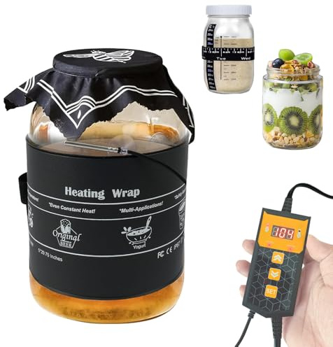 Kombucha Heating Wrap Fermentation Heat Pad with Temperature Control Timer Sourdough Starter Warming Mat for Home Brewing Fermentation Sourdough Proofing