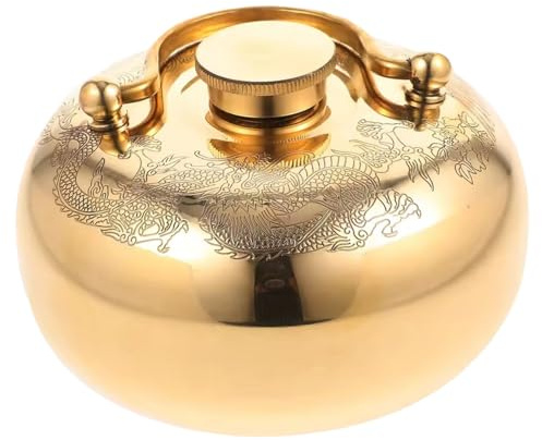 Wärmflasche, 10, 9 cm (4, 3 Zoll), auslaufsicherer Messing-Handwärmer, antike Metall-Wärmflasche für Bett, Schmerzlinderung im Winter, warme Kompresse und Massage