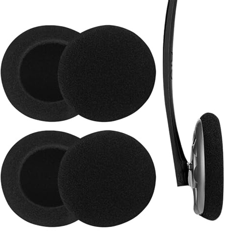 4 Pezzi Copri Cuffie Universali, 50 mm Cuscinetti Auricolari di Ricambio Neri, Uscinetti di Ricambio in Schiuma per Diverse Cuffie (Nero)