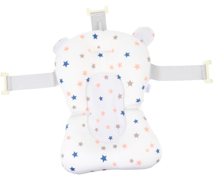 Babybadewannenmatte mit Rutsch Funktion für Neugeborene Weiß | Netzgewebe mit Baumwolle und Mesh, Polylon Partikel, für Waschbecken und Babybadewanne