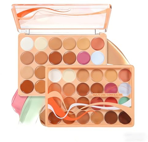 Make-Up Concealer 24-farbige cremige Highlighter Foundation für strahlenden | Concealer Highlighter Palette Für Unter Den Augen Für Frauen und Anfänger für Alltag und besondere Anlässe
