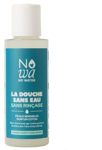 NOWA Cosmetics Gel Douche Sans Rinçage 100 ml – Nettoyant Corps Sans Eau, Visage, Aisselles, Pieds et Zones Intimes – 99% d’Ingrédients d’Origine Naturelle – Dès 3 Ans – Fabriqué en France