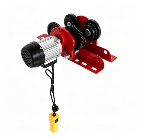 Elektrische Laufkatze 1T 370W einstellbar 68-120cm für T-Träger | Mini-Elektrohebezeug-Rolle mit Robustem Q235 Stahl, Einstellbarer Breite & Fernbedienung. Ideal für Baustellen, Fabriken