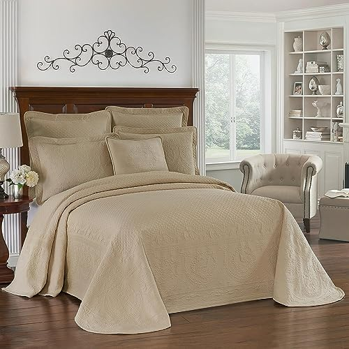 Historic Charleston King Charles Tagesdecke, Blumenmuster, modern, Queensize-Bett, Birke