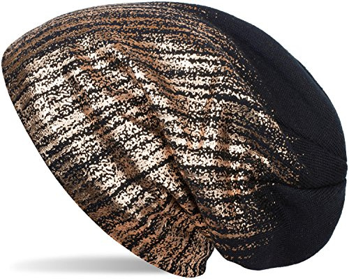 styleBREAKER Unisex Beanie Mütze Metallic Fleece Futter 60cm | Slouch Longbeanie. elastisches Material. Bundweite 26cm. Höhe 28cm. Einheitsgröße. winterfest. weiche Haptik.