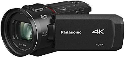 Panasonic VX1 | Camcorder 4K (Videoqualität 4K 25p, optischer Zoom Leica 24x, Weitwinkel 25 mm, Touchscreen, stabilisiert, Dual-Kamera, 4K AF, HDR, WiFi) schwarz – französische Version