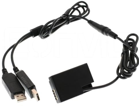 Eonvic Dual USB DR-E18 DC Coupler Dummy Battery for Canon Rebel SL2 EOS 200D 750D 760D 800D 77D kiss 8000D X8i