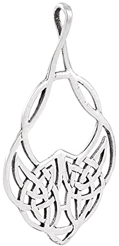 Windalf Irischer Schmuck Anhänger AWEN 4 cm Celtic Liebessymbol Keltisches Amulett Vintage Schmuckstück Bohemia Schutz & Wunsch Silberanhänger 925 Sterlingsilber