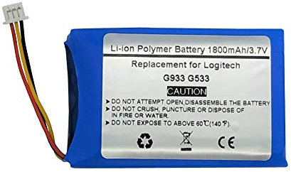 3,7 V 1800 mAh Batterie für Logitech G933 G533 Wireless Headset ， 533-000132
