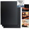 BLACKROX Grillmatten BBQROX  Antihaft Grill Backmatte Wiederverwendbar Mehrweg Holzkohlegrill, Gasgrills Elektrogrill, Weber Style für Fleisch, Fisch (3er Set - 40x33 cm, Schwarz)
