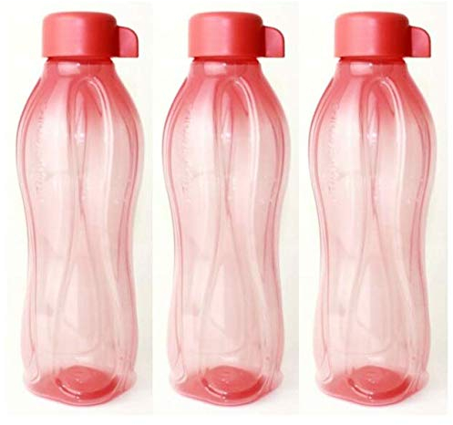Tupperware® EcoEasy 3x 310 ml Trink-Flasche rosa/lachs Eco-Easy Wasser Saft Sport NEU+OVP