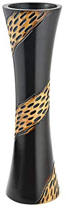 AeraVida Einzigartige Blumenvase aus Mangobaumholz mit Zebramuster