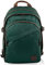 Invicta Round Plus Backpack Geräumiger Rucksack, praktisch & unisex, mit Laptopfach für Uni, Arbeit, Reise & Fahrrad; Daypack, grün/braun - mit Lederdetails & italienisches Design
