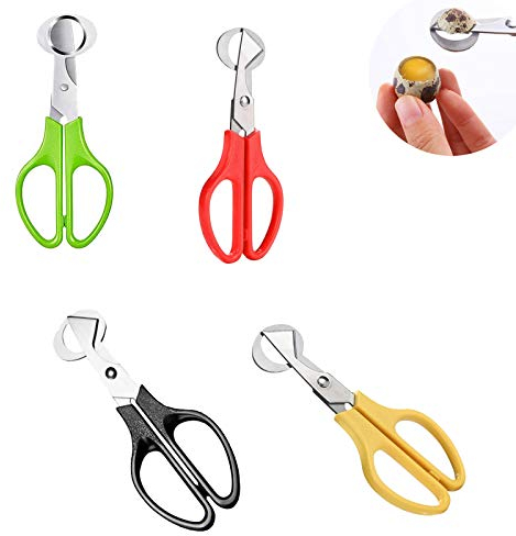 Zaky 4 couleurs Ciseaux à œufs en Acier Inoxydable Ciseaux à oeufs de caille Coupe-cigares pour la Cuisine à Domicile Ciseaux Outil