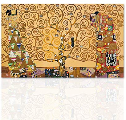 Tableau sur toile Gustav Klimt L'arbre de vie Toile Art Reproduction sur toile Cadre en bois réalisé à la main Décoration maison Home