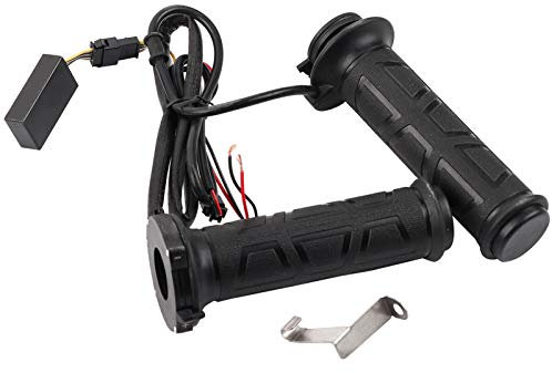 Akozon Grips,heated motorcycle grips handlebar quad hand warmers 2001 skidoo deluxe 700 handle thumb warmer atv heat heaters snowmobile Hand Grips Motorcycle Handlebar Electric Hot Warmer Bar End