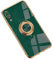 Rdyi6ba8 Compatibile con Cover Huawei P20, Ultra Sottile Morbida TPU Silicone Placcato Case 360° Regolabile Anello Magnetica Supporto Ring Cover per Huawei P20 - Verde Scuro