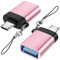 Seminer Adaptateur Micro USB vers USB 3.0 (Pack de 2) avec Lanière, Micro USB Mâle vers USB-A Femelle Adaptateur OTG Compatible avec Samsung S7 S6, Micro Appareils OTG, Clé Flash, Clavier (Or Rose)